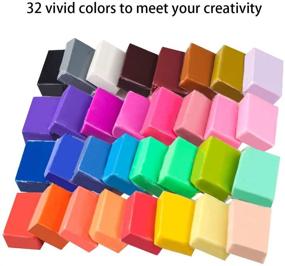 img 1 attached to 32 Colors Small Block Polymer Clay Set: Non-Toxic Oven Bake Clay for Kids & Artists - Tomorotec Softer DIY Molding Clay