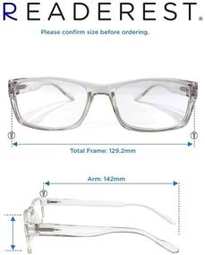 img 1 attached to Stylish Readerest Blue Light Blocking Computer Glasses - Clear, 1.50 Magnification, Anti Glare, Anti Eyestrain for Men and Women