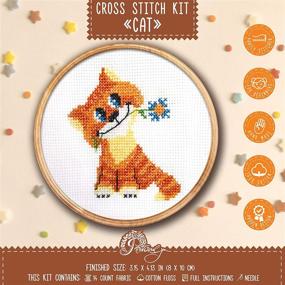 img 4 attached to 🐾 Easy Cross Stitch Kit for Cat Lovers: Perfect for Beginners