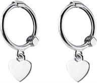 s925 sterling silver tiny love heart dangle small hoop earrings - delicate sleeper cartilage hoops for women & teen girls - cute and stylish huggie hoop jewelry gifts logo