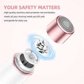 img 1 attached to 🪒 Leuxe USB Rechargeable Waterproof Women's Electric Facial Hair Remover Shaver for Peach Fuzz on Chin, Cheek, and Upper Lip (White)