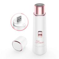 🪒 leuxe usb rechargeable waterproof women's electric facial hair remover shaver for peach fuzz on chin, cheek, and upper lip (white) logo