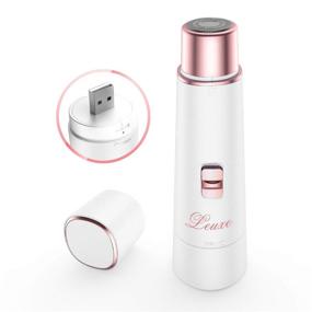 img 4 attached to 🪒 Leuxe USB Rechargeable Waterproof Women's Electric Facial Hair Remover Shaver for Peach Fuzz on Chin, Cheek, and Upper Lip (White)