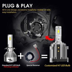 img 3 attached to 🔦 LASFIT H7 LED Bulbs w/Adapter-Retainer for VW Passat 2012-2019 Dipped Beam, Plug n Play, 6000K Cool White Light (Pack of 2)