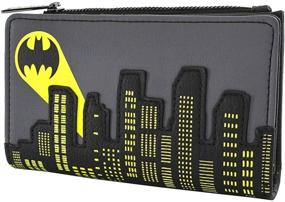 img 3 attached to 🦇 Optimized SEO: Loungefly x Batman Bat-Signal Gotham City Skyline Flap Wallet