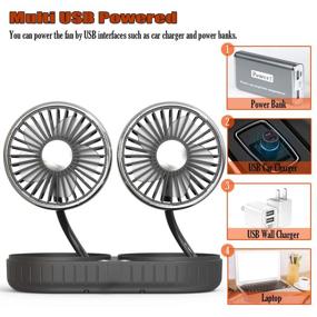 img 1 attached to 🚗 Dual Head Electric Car Fan for Vehicle Dashboard Mounting - 3 Speed and 360° Rotation - Powerful Cooling Air Fan for Sedan SUV Auto Vehicles - Portable Personal Fan for Home, Office, and Travel