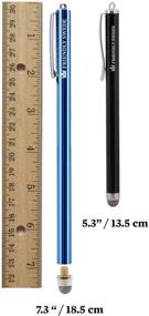 img 3 attached to 🖊️ The Friendly Swede Extra Long Fiber Tip Stylus Pens - 3 Premium XXL Micro-Knit Capacitive Stylus + Elastic Tether Lanyards & Spare Tips (Purple + Dark Blue + Light Blue)