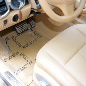 img 2 attached to 🚗 CARCAREZ Clear Adhesive Car Carpet Protector: Sticky Disposable Floor Mats Cover Sheets, 24" x 200