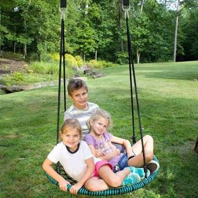 img 1 attached to 🪢 Swing Hanging Kits and Hammock Straps - Two 5ft Extra Long Swing Hanger Straps Ropes Adjustable - Holds up to 2200lbs with 2 Carbine Hooks and Swivel - Safe Swing and Hanging Set (Ideal Gifts for Kids)