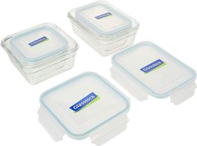 img 3 attached to 🍽️ Glasslock 4-Piece Oven Safe Container Set: 2 Rectangle and 2 Square Assorted Sizes