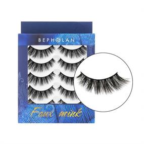 img 1 attached to 💁 BEPHOLAN XMZ116: 5 Pairs Cat-Eye False Eyelashes - Synthetic Fiber Material, Handmade, Easy Application for Natural Flare Look - 3D Faux Mink Lashes