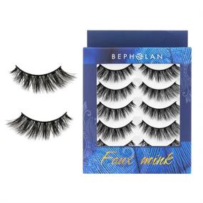 img 2 attached to 💁 BEPHOLAN XMZ116: 5 Pairs Cat-Eye False Eyelashes - Synthetic Fiber Material, Handmade, Easy Application for Natural Flare Look - 3D Faux Mink Lashes