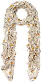 img 3 attached to Women's Premium Daisy Floral Fashion Scarf: Accessorize with Stylish Scarves & Wraps