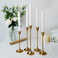 vintage brass gold taper candle holders - elegant decorative candlestick set for christmas, parties & holidays logo