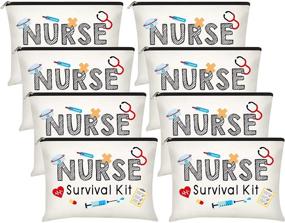 img 4 attached to 👩 8-Piece Nurse Survival Kit Makeup Bags Set – Best Nurse Ever Cosmetic Bag Bundle – Nurse Practitioner Gifts Toiletry Bag Combo – Funny Travel Bag for Nurses – School Supplies & Nursing Student Gifts (Nurse Survival Kit)