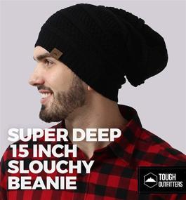 img 2 attached to 🧣 Cozy Oversized Slouchy Winter Beanie Knit Hats for Men & Women - Warm & Soft Long Slouch Beanie Cap - Stylish Cold Weather Toboggan Caps