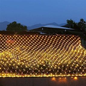 img 1 attached to 🎄 Aikenus Net Mesh Lights: 200 LEDs 9.8ft x 6.6ft, 8 Lighting Modes for Outdoor Christmas & Wedding Decor"