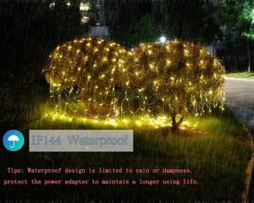 img 2 attached to 🎄 Aikenus Net Mesh Lights: 200 LEDs 9.8ft x 6.6ft, 8 Lighting Modes for Outdoor Christmas & Wedding Decor"