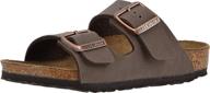 birkenstock arizona almond birko flor boys' shoes in size 3.5 logo