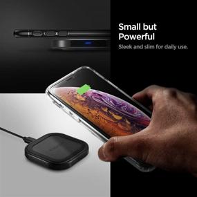 img 3 attached to Spigen Compact Wireless Charger, Qi Certified 10W Fast Charging Pad for iPhone 12 Pro Max 12 Mini 11 XS XR 8 SE 2020 Galaxy S21 Ultra S20 FE Note 20 Plus AirPods Pro [No Adapter Included]