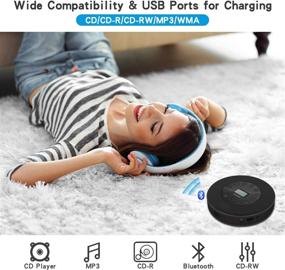 img 1 attached to 🎧 Portable CD Player with Bluetooth - Lukasa Rechargeable Compact Music Disc Player for Home/Travel - Stereo Speaker & LCD Display - Supports CD, USB, AUX Input - 2000mAh (Black)