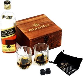 img 3 attached to 🥃 Premium Whiskey Stones Gift Set of 8: Deluxe Crystal Glasses, Polished Granite Rocks, Wooden Box - Keep Drinks Cold & Pure!