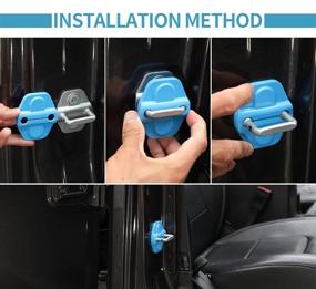 img 2 attached to 🔒 Voodonala Трим для дверной защелки с замком JL для Jeep Wrangler JL JLU 2018-2021, Gladiator JT 2020 2021, АБС наружные аксессуары, 6 штук, голубой цвет