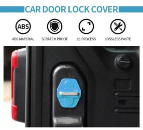 img 1 attached to 🔒 Voodonala Трим для дверной защелки с замком JL для Jeep Wrangler JL JLU 2018-2021, Gladiator JT 2020 2021, АБС наружные аксессуары, 6 штук, голубой цвет