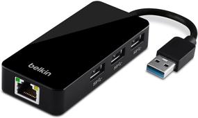 img 3 attached to 🔌 Belkin USB 3.0 3-Port Hub with Gigabit Ethernet Adapter, B2B128TT - USB-IF Certified