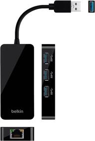 img 1 attached to 🔌 Belkin USB 3.0 3-Port Hub with Gigabit Ethernet Adapter, B2B128TT - USB-IF Certified