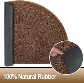 img 2 attached to 🚪 Mibao Half Round Doormat, 24 x 36 Non Slip Durable Welcome Door Mats, Boots Scraper Mats Indoor Outdoor Rug, Low-Profile Semicircle Door Mats for Entry, Garage, Patio, Heavy Duty, Easy-Clean, Coffee