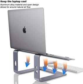 img 2 attached to 🖥️ Standmit Laptop Stand Pro - Премиальный алюминиевый подставка для ноутбука MacBook Air Pro, HP, Dell, Lenovo и др. - Эргономичный держатель для ноутбука настольного компьютера - Совместим с ноутбуками от 10 до 16 дюймов (Цвет Space Gray)