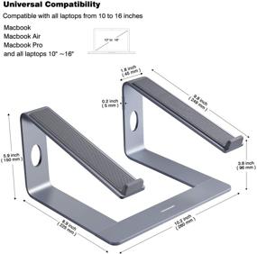 img 3 attached to 🖥️ Standmit Laptop Stand Pro - Премиальный алюминиевый подставка для ноутбука MacBook Air Pro, HP, Dell, Lenovo и др. - Эргономичный держатель для ноутбука настольного компьютера - Совместим с ноутбуками от 10 до 16 дюймов (Цвет Space Gray)