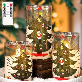 img 4 attached to 🎄 Enhance Your Holiday Decor with SILVERSTRO Set of 3 Christmas Battery Candles – Convenient Remote Control, Vibrant Color Christmas Tree Decal, and Realistic Flickering LED Candles!