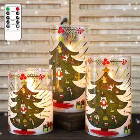 img 3 attached to 🎄 Enhance Your Holiday Decor with SILVERSTRO Set of 3 Christmas Battery Candles – Convenient Remote Control, Vibrant Color Christmas Tree Decal, and Realistic Flickering LED Candles!