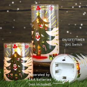 img 1 attached to 🎄 Enhance Your Holiday Decor with SILVERSTRO Set of 3 Christmas Battery Candles – Convenient Remote Control, Vibrant Color Christmas Tree Decal, and Realistic Flickering LED Candles!