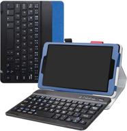 efficient typing and protection: bige galaxy tab a 8.0 2019 keyboard case with removable wireless keyboard and stand, blue logo