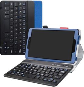 img 4 attached to Efficient Typing and Protection: Bige Galaxy Tab A 8.0 2019 Keyboard Case with Removable Wireless Keyboard and Stand, Blue