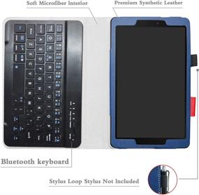 img 1 attached to Efficient Typing and Protection: Bige Galaxy Tab A 8.0 2019 Keyboard Case with Removable Wireless Keyboard and Stand, Blue