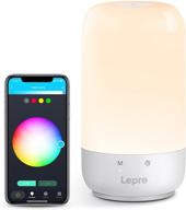 🌙 lepro smart lamp - bedroom bedside table lamp | compatible with alexa, google home | wifi & phone app control | dimmable led nightstand touch lamp | white & rgb color changing night light mood lighting | silver логотип