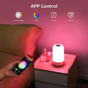 img 2 attached to 🌙 Lepro Smart Lamp - Bedroom Bedside Table Lamp | Compatible with Alexa, Google Home | WiFi & Phone App Control | Dimmable LED Nightstand Touch Lamp | White & RGB Color Changing Night Light Mood Lighting | Silver