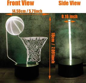 img 1 attached to 🏀 Basketball Hoop Lamp LED 3D Illusion USB Night Light - Ideal School Present & Birthday Gift for Sports Fans, Players, Teenagers, Men - Perfect for Boyfriends, Boys, Kids - Bedroom Decoration & Room Decor Option (Basketball)