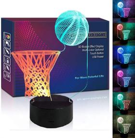 img 4 attached to 🏀 Basketball Hoop Lamp LED 3D Illusion USB Night Light - Ideal School Present & Birthday Gift for Sports Fans, Players, Teenagers, Men - Perfect for Boyfriends, Boys, Kids - Bedroom Decoration & Room Decor Option (Basketball)