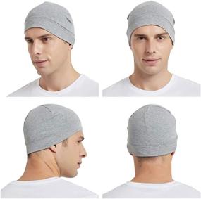 img 2 attached to 🧢 Headshion Skull Caps for Men and Women - 2-Pack Multifunctional Headwear: Ideal for Biking, Hard Hats, Helmets, Liners, Beanies, and Sleep Caps