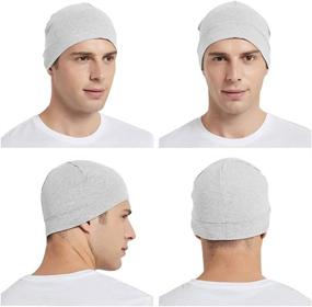 img 3 attached to 🧢 Headshion Skull Caps for Men and Women - 2-Pack Multifunctional Headwear: Ideal for Biking, Hard Hats, Helmets, Liners, Beanies, and Sleep Caps