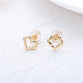img 2 attached to Solid Heart Earrings Women Jewelry