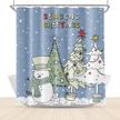 christmas curtain snowflakes bathroom polyester logo