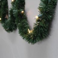 🎄 brite star 12-feet pine garland: direct plug in with 35 clear mini lights – illuminate your festive space logo