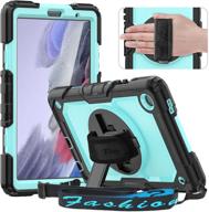 📱 timecity case for samsung galaxy tab a7 lite 8.7" 2021 - built-in screen protector, 360 degree kickstand - light blue logo