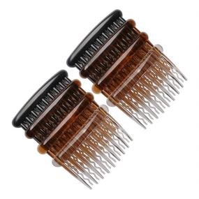 img 3 attached to 💇 French Hair Side Combs Pack - 12 Pieces of Plastic Twist Hair Combs with 17 Teeth, Hair Clip Accessories for Women and Girls in 4 Colors